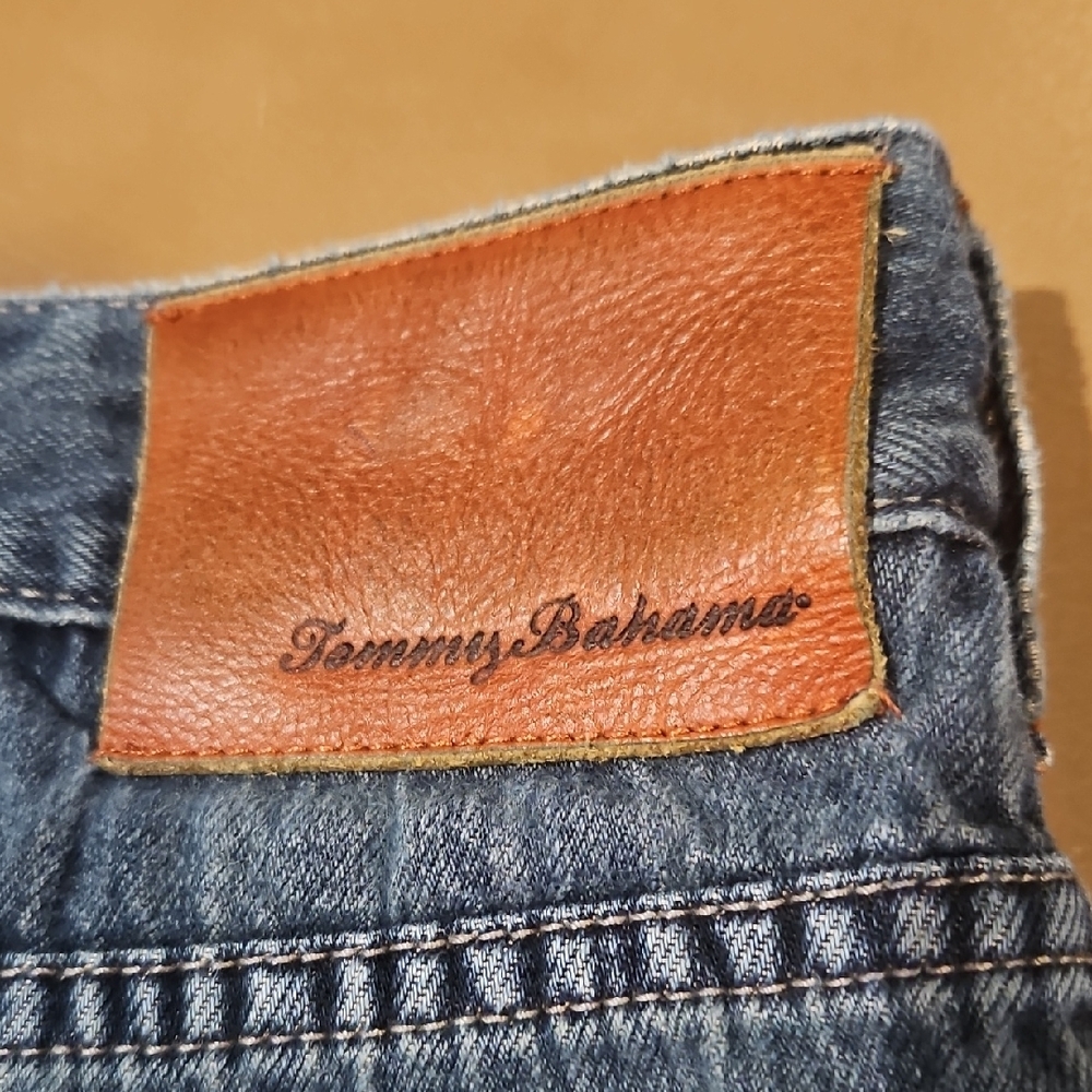 Tommy Bahama Blue Relaxed Jeans with Leather Patch